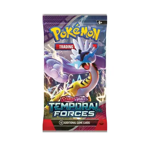 Temporal Forces booster paketi, İngilizce Pokémon kartları ile dolu resmi TCG ürünü